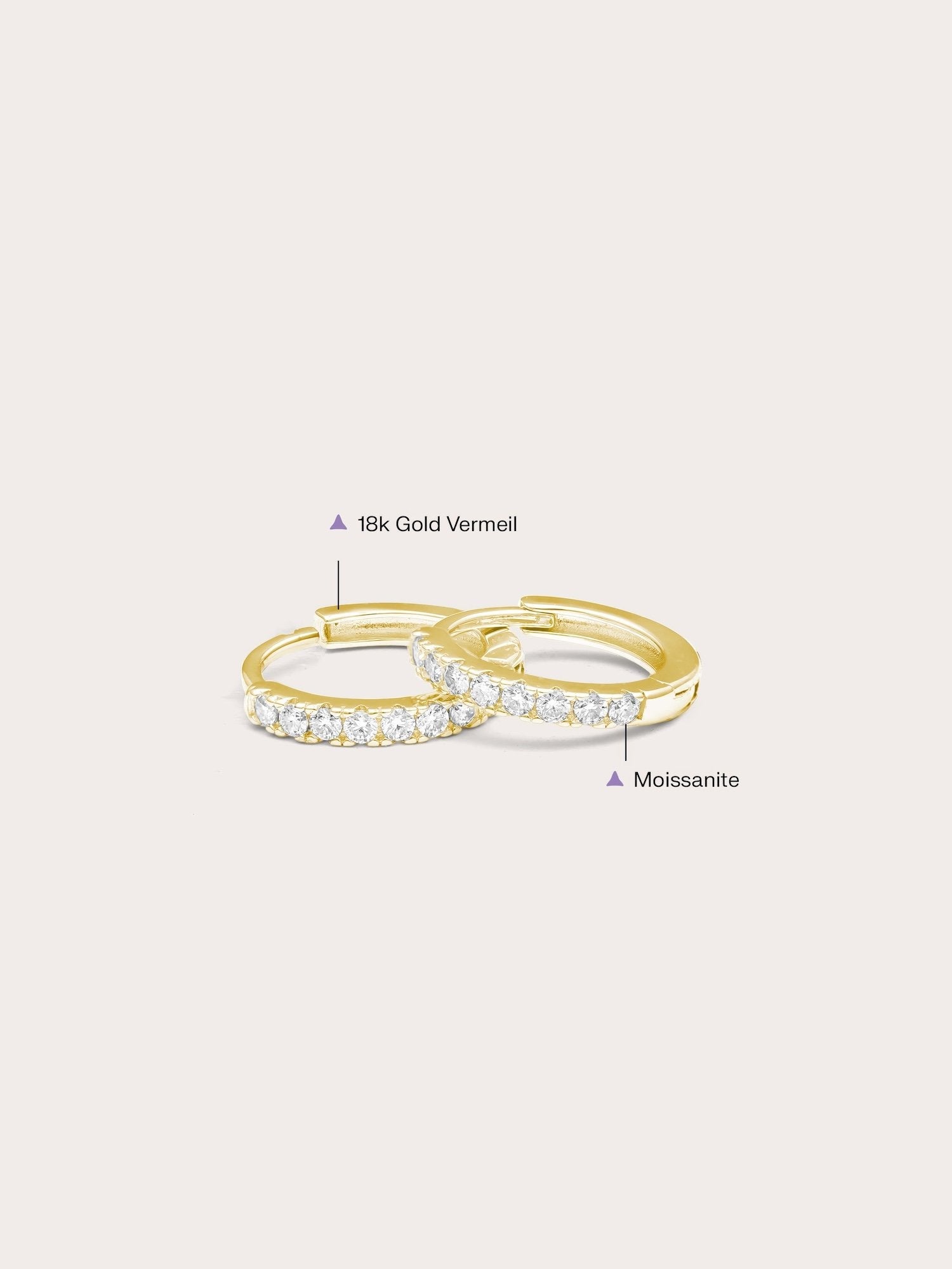 Pavé Moissanite Huggie Earrings