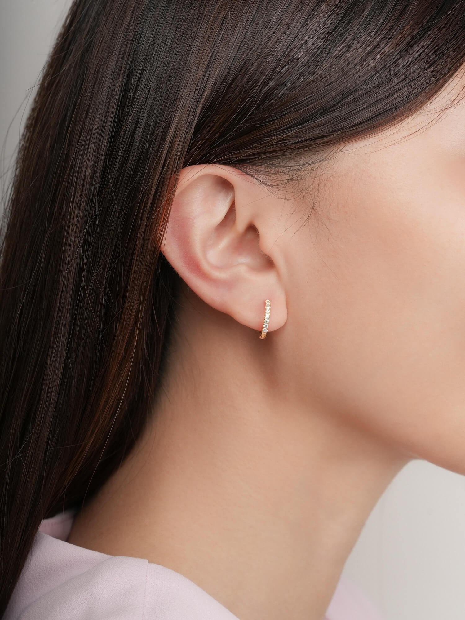 Pavé Moissanite Huggie Earrings