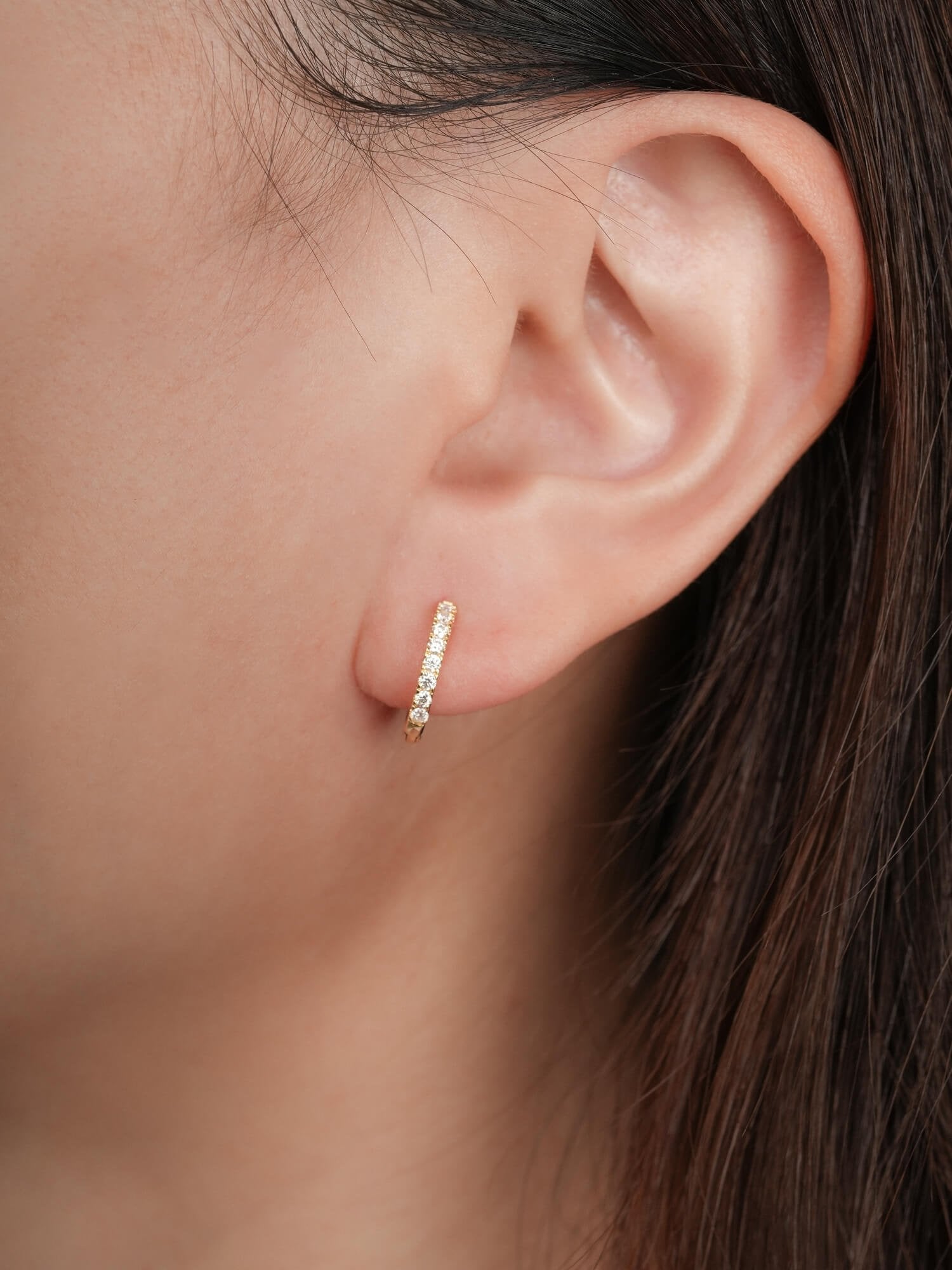 Pavé Moissanite Huggie Earrings