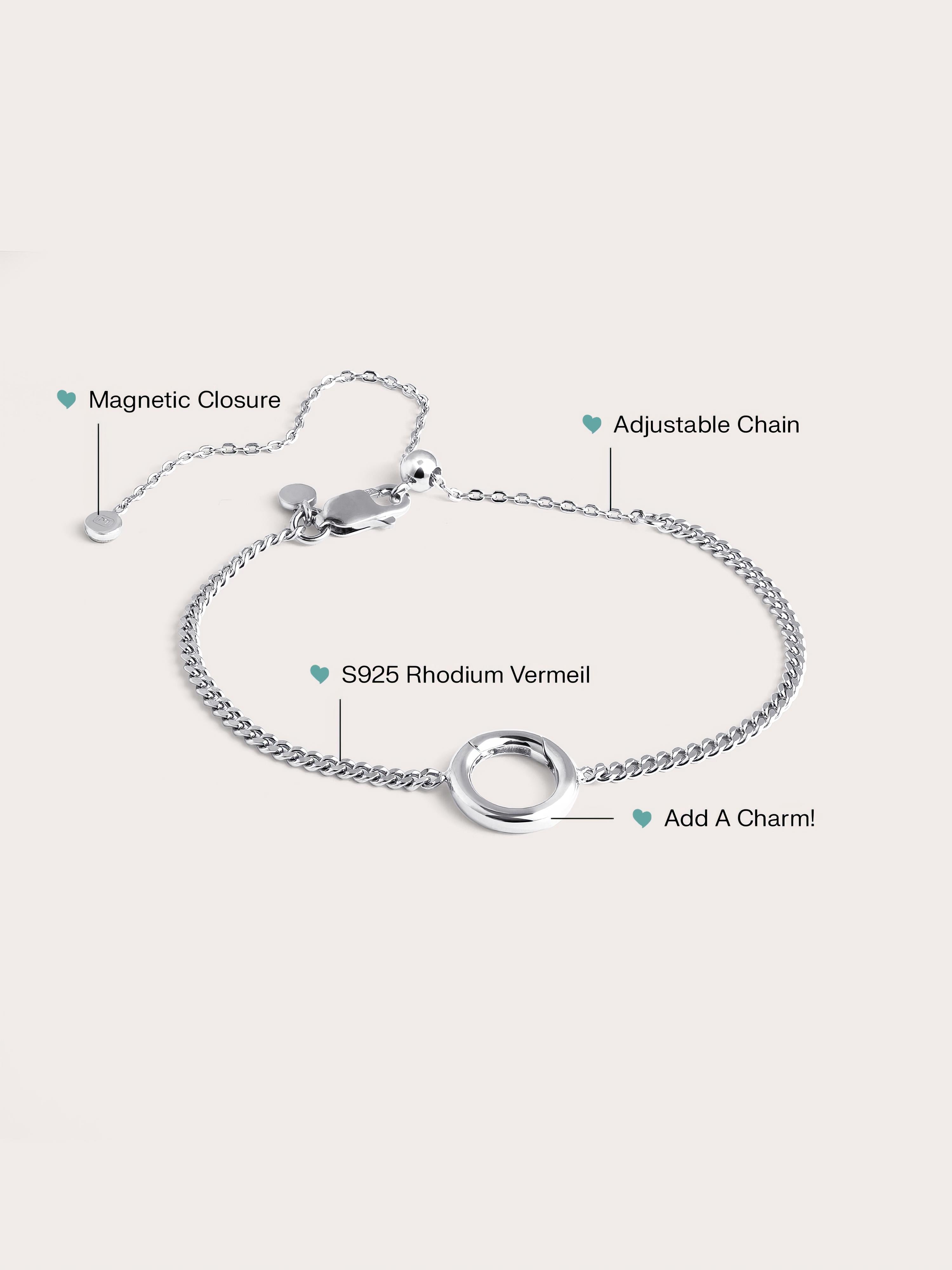 Dainty Curb Chain Charm Bracelet