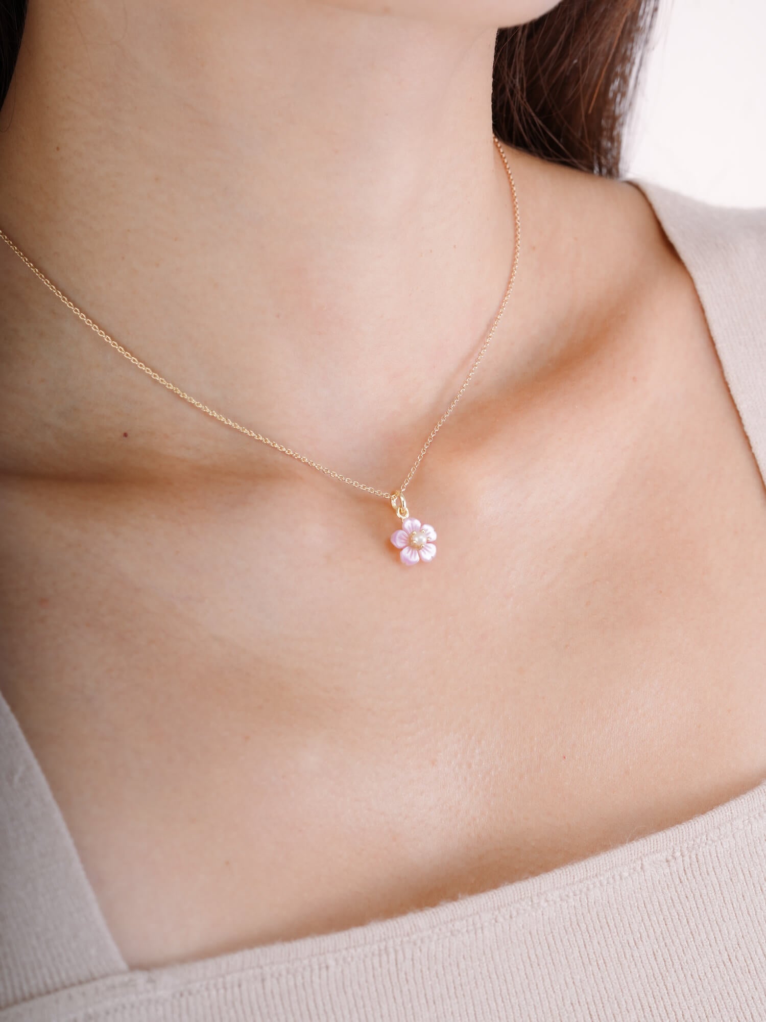 Carved Sakura Necklace