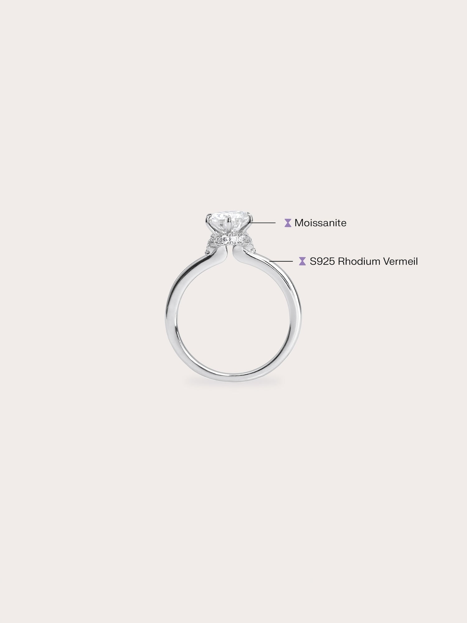 Solitaire Moissanite Arch Ring