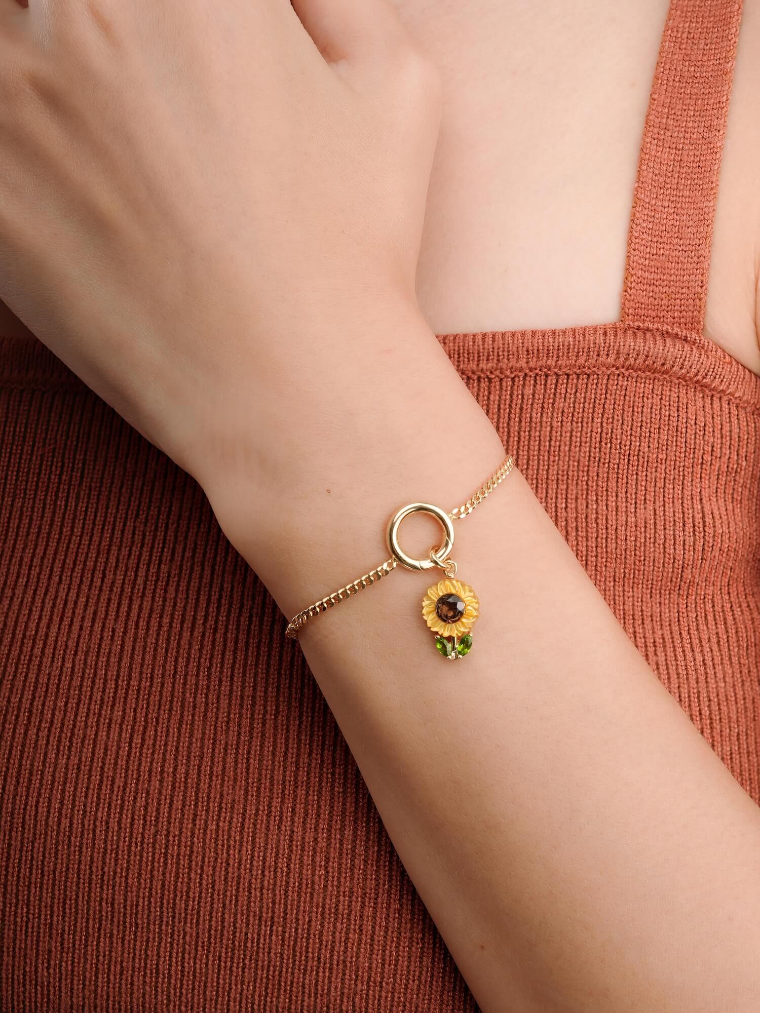 Dainty Curb Chain Charm Bracelet