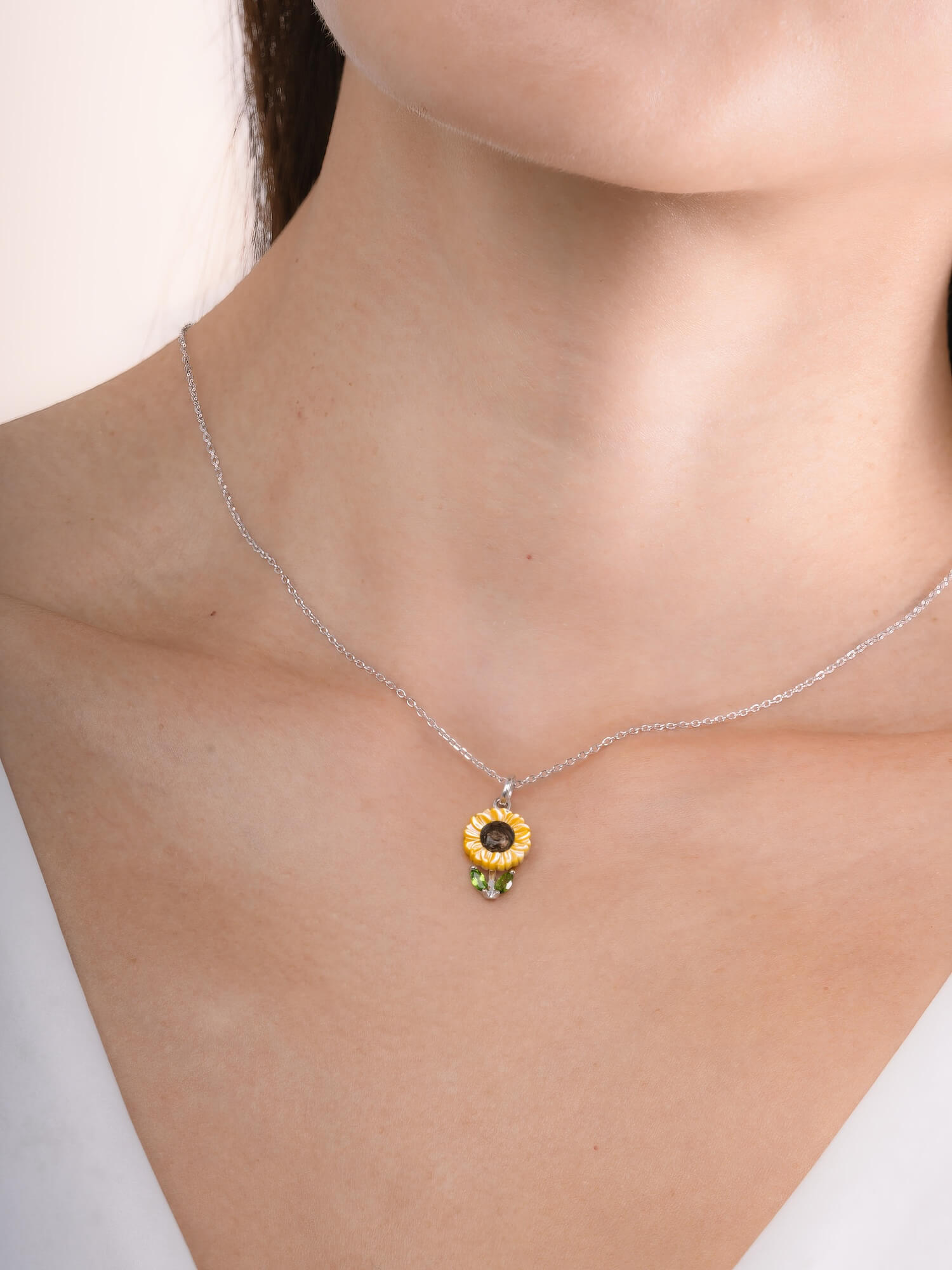 Carved Sunflower Necklace