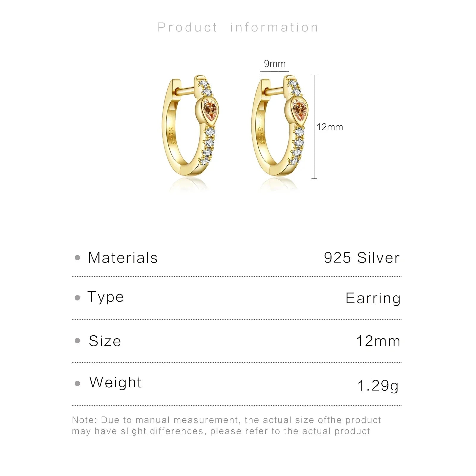 Amber Hoop Earrings