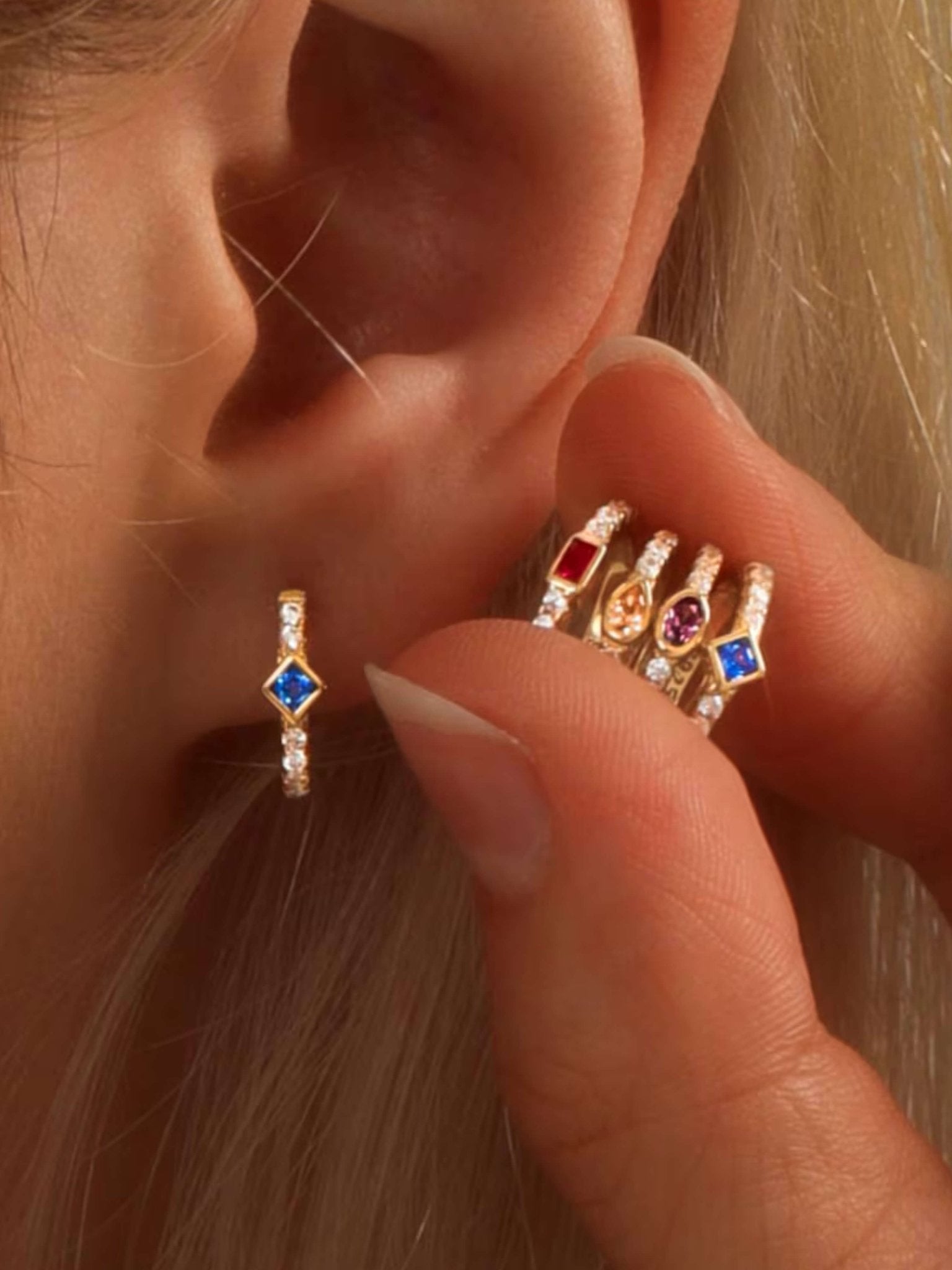 Amber Hoop Earrings