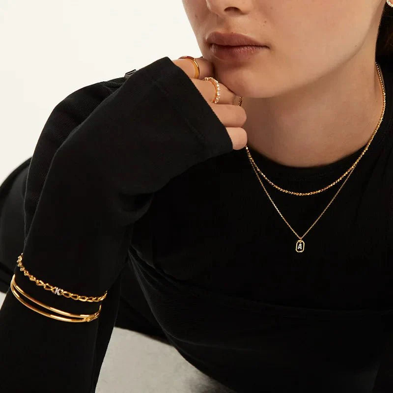 Bianca Letter Zirconia Necklace