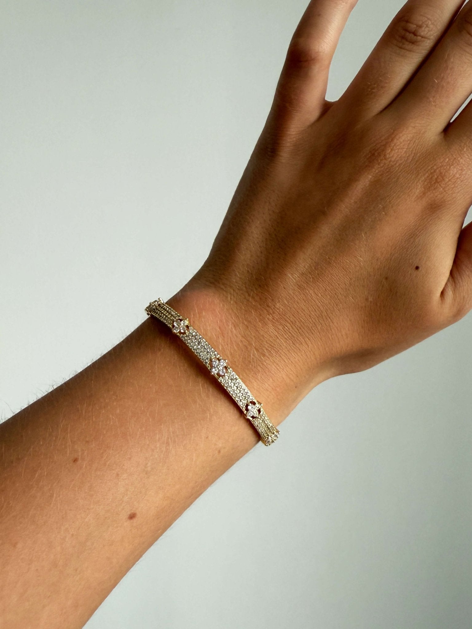 Camille Flower Pavé Cuff
