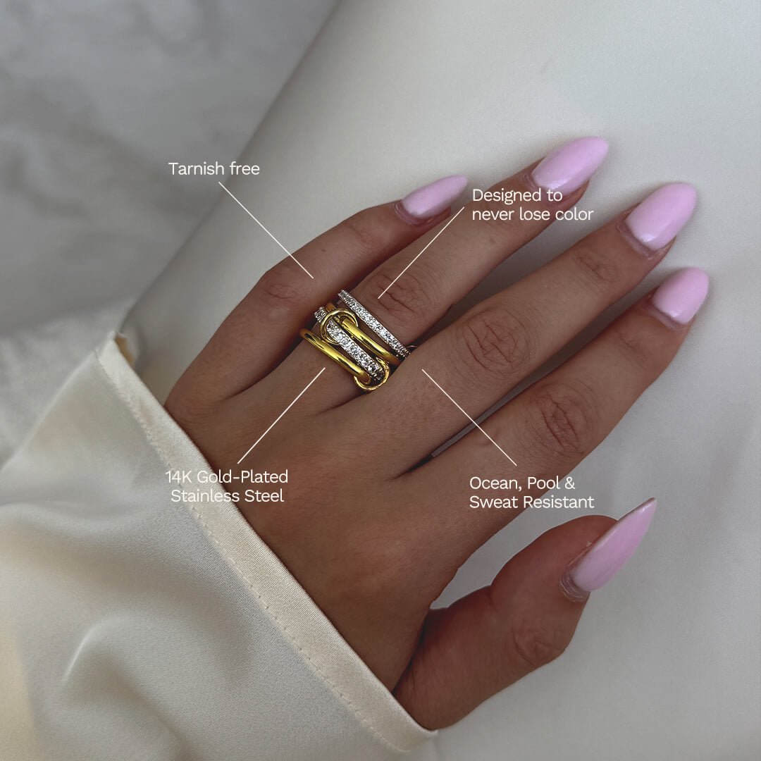 Ramona Rhinestone Stacked Ring
