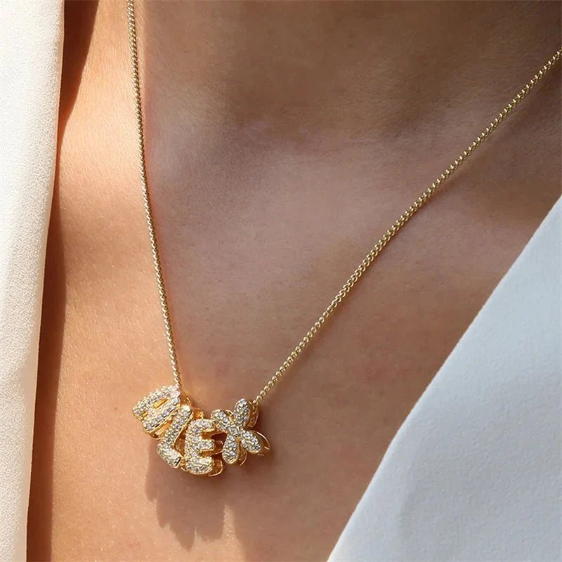 Custom 3D Bubble Name Necklace