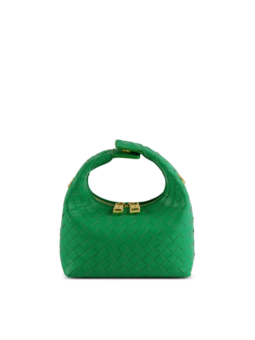 Vienna Top Handle Crossbody Bag - Green Braided