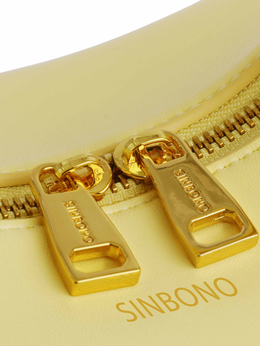 Medium Vienna Top Handle  Crossbody Bag  - Light Yellow