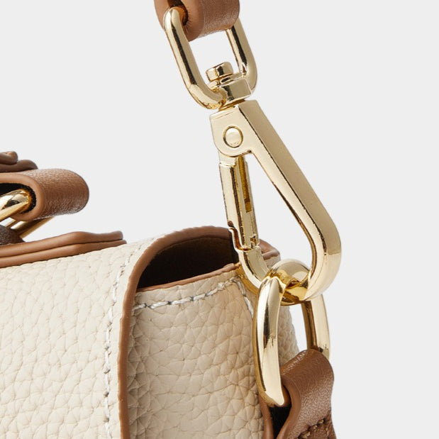 Women's Luxury Pebbled Leather Top-Handle Bag with Cloud Charm