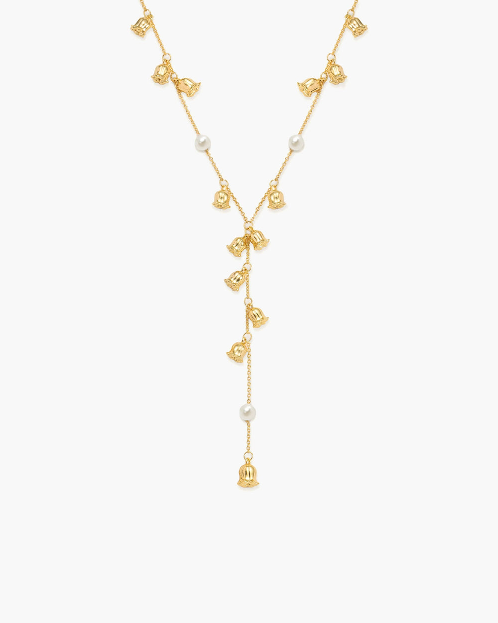 Lily of the Valley Pearl Lariat Necklace