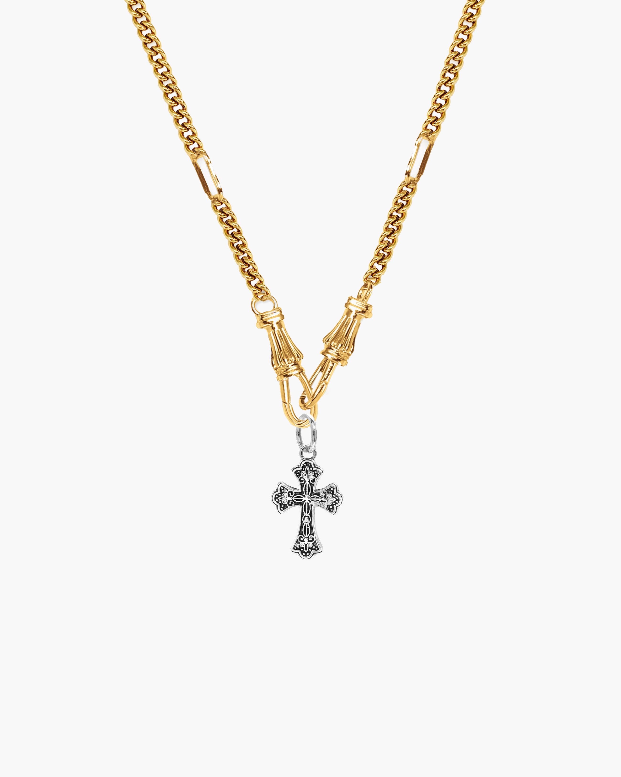 Deco Clasp Chain Necklace in Gold