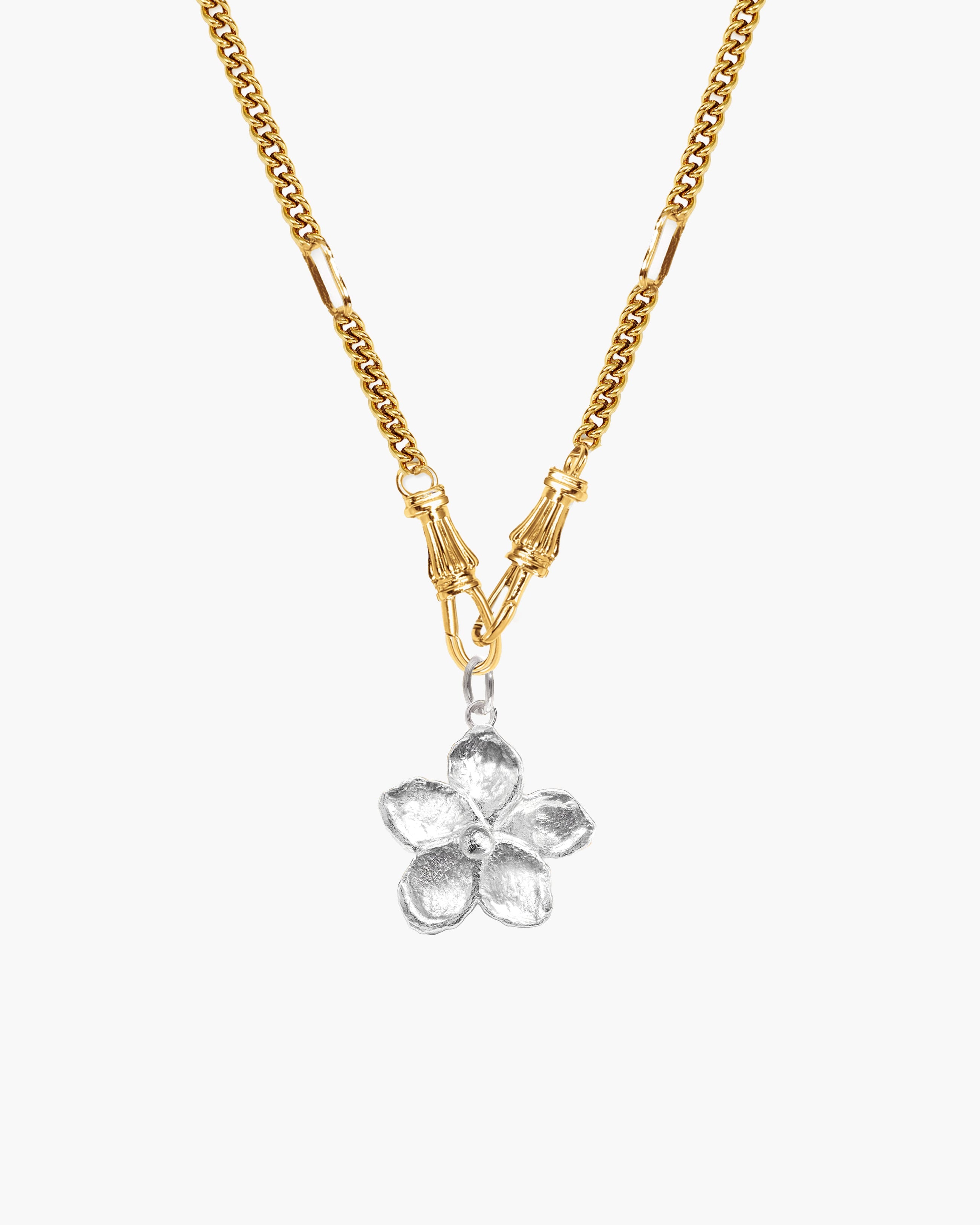 Deco Clasp Chain Necklace in Gold