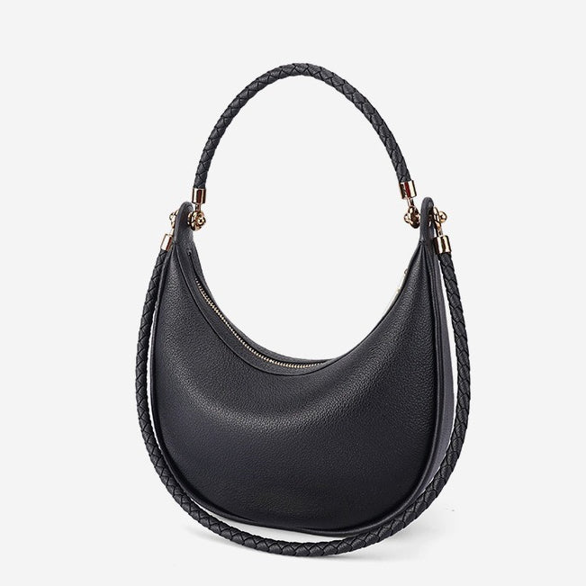 Artisanal Dual-Woven Hobo Shoulder Genuine Leather Bag