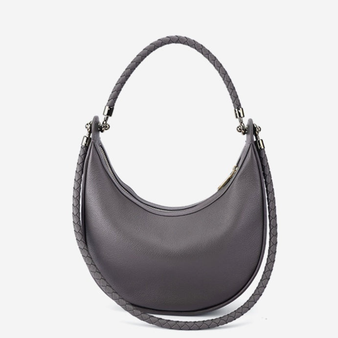 Artisanal Dual-Woven Hobo Shoulder Genuine Leather Bag