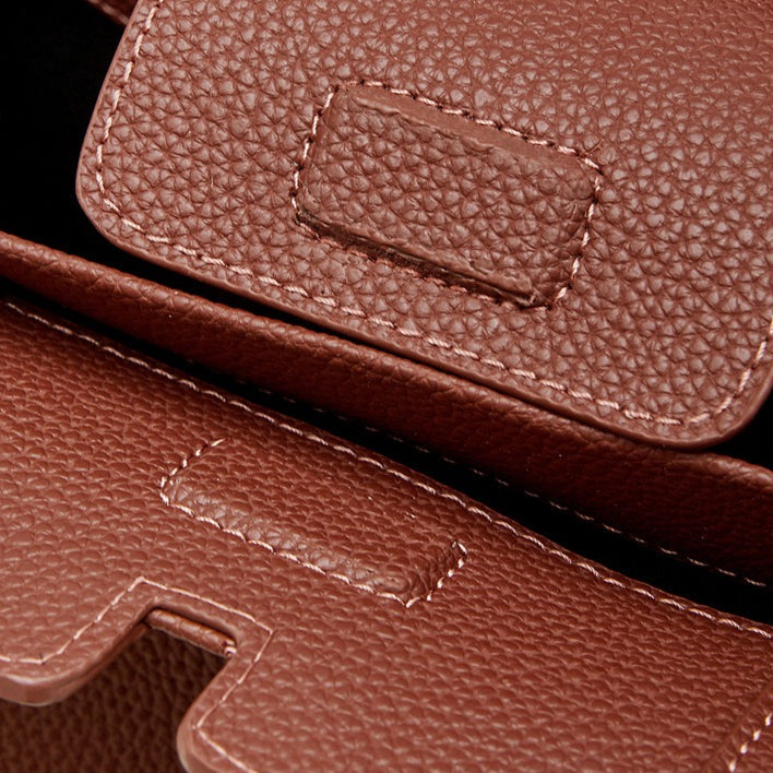 The Executive Structured Genuine Leather Bag - Sophisticated Paneled Work Tote