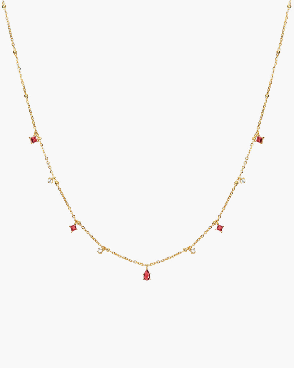 Elysee Necklace in Garnet Red