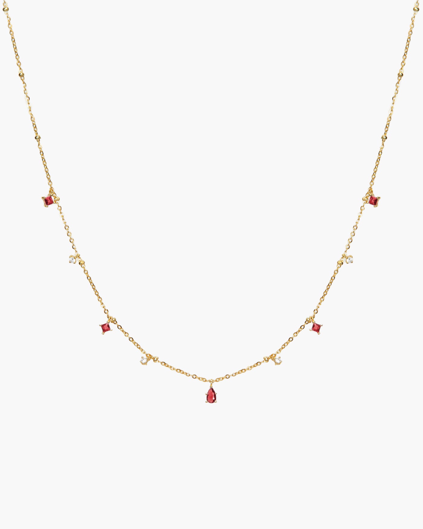 Elysee Necklace in Garnet Red