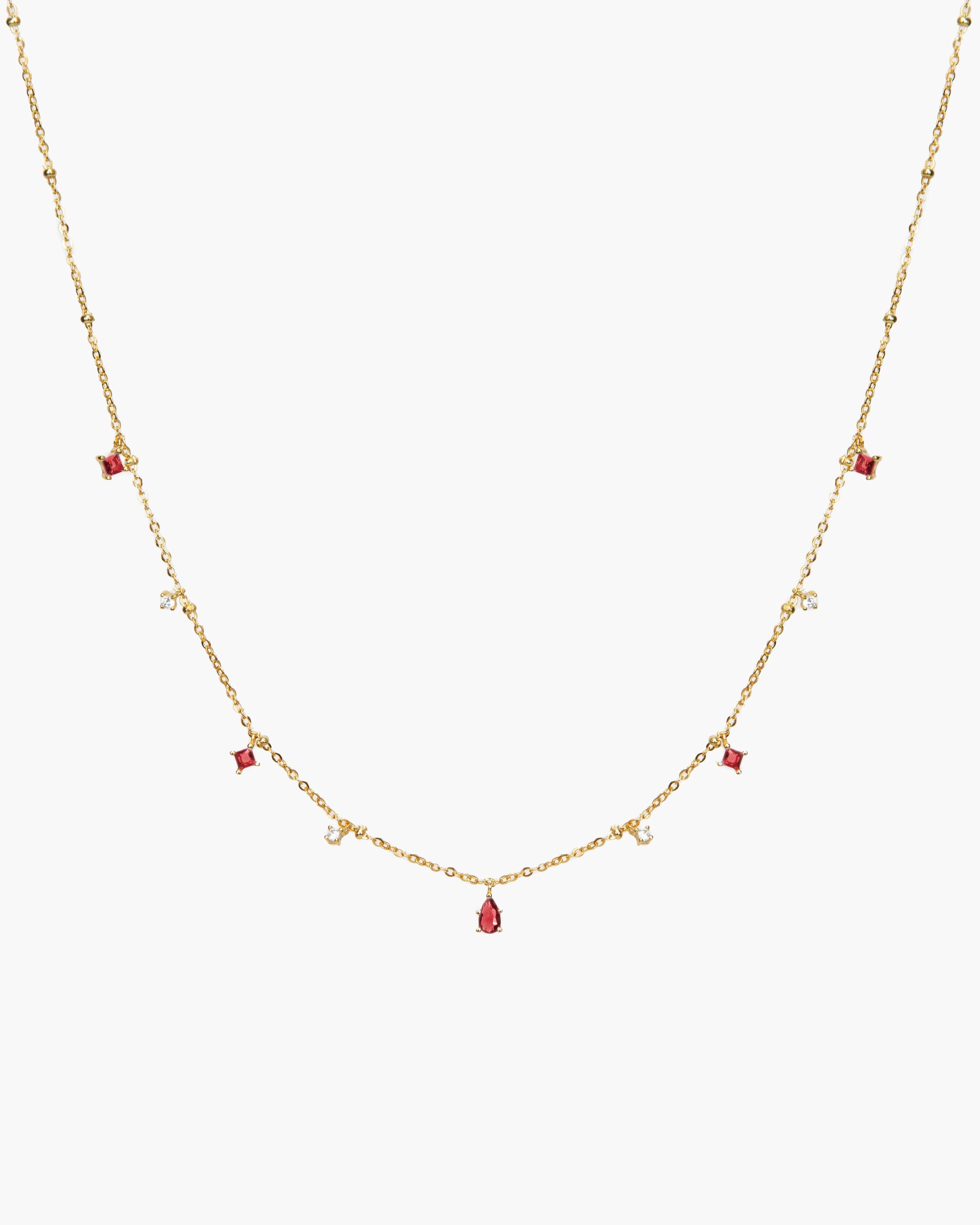 Elysee Necklace in Garnet Red