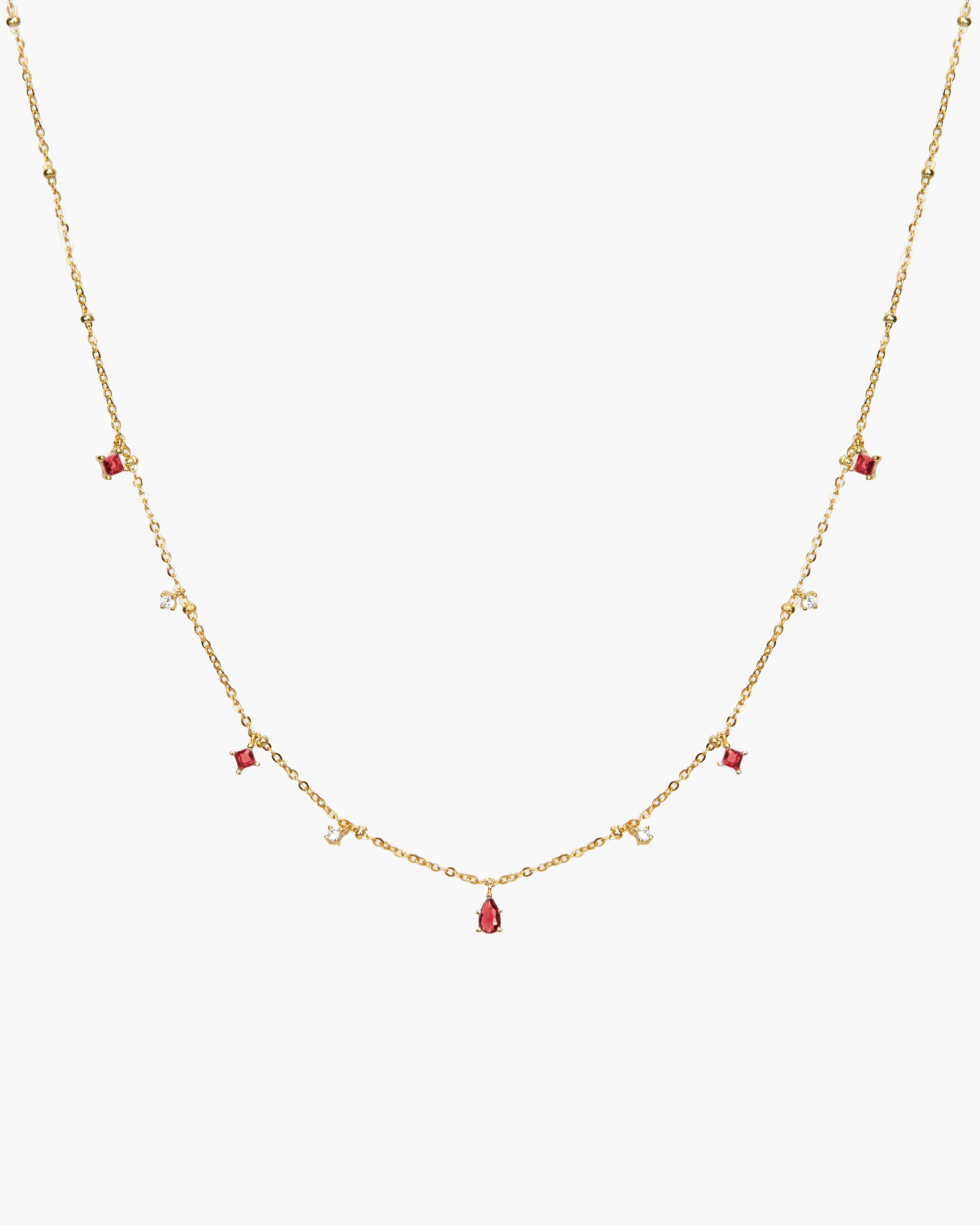 Elysee Necklace in Garnet Red
