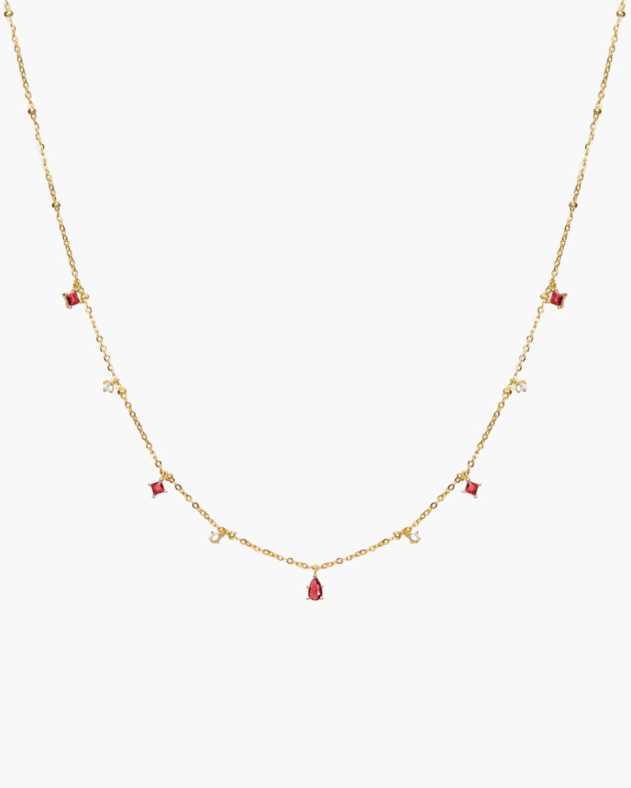 Elysee Necklace in Garnet Red