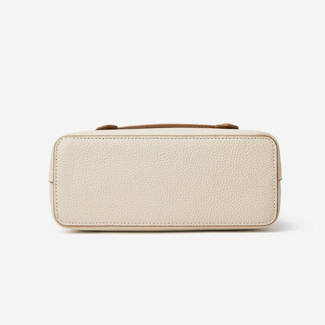 Women's Luxury Pebbled Leather Top-Handle Bag with Cloud Charm