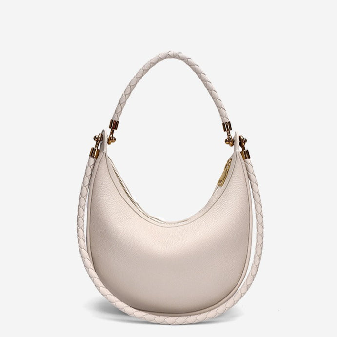 Artisanal Dual-Woven Hobo Shoulder Genuine Leather Bag