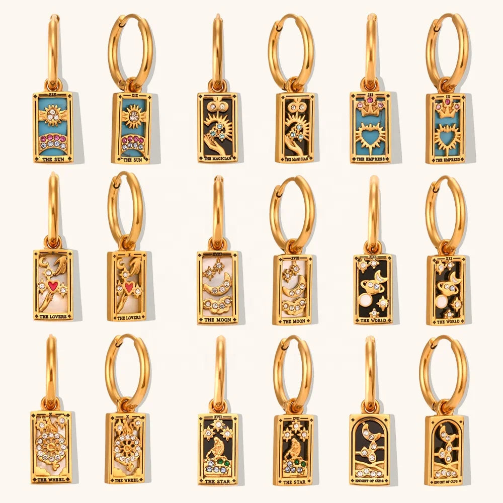 The Empress - Tarot Card Gold | Silver Hoop Earrings