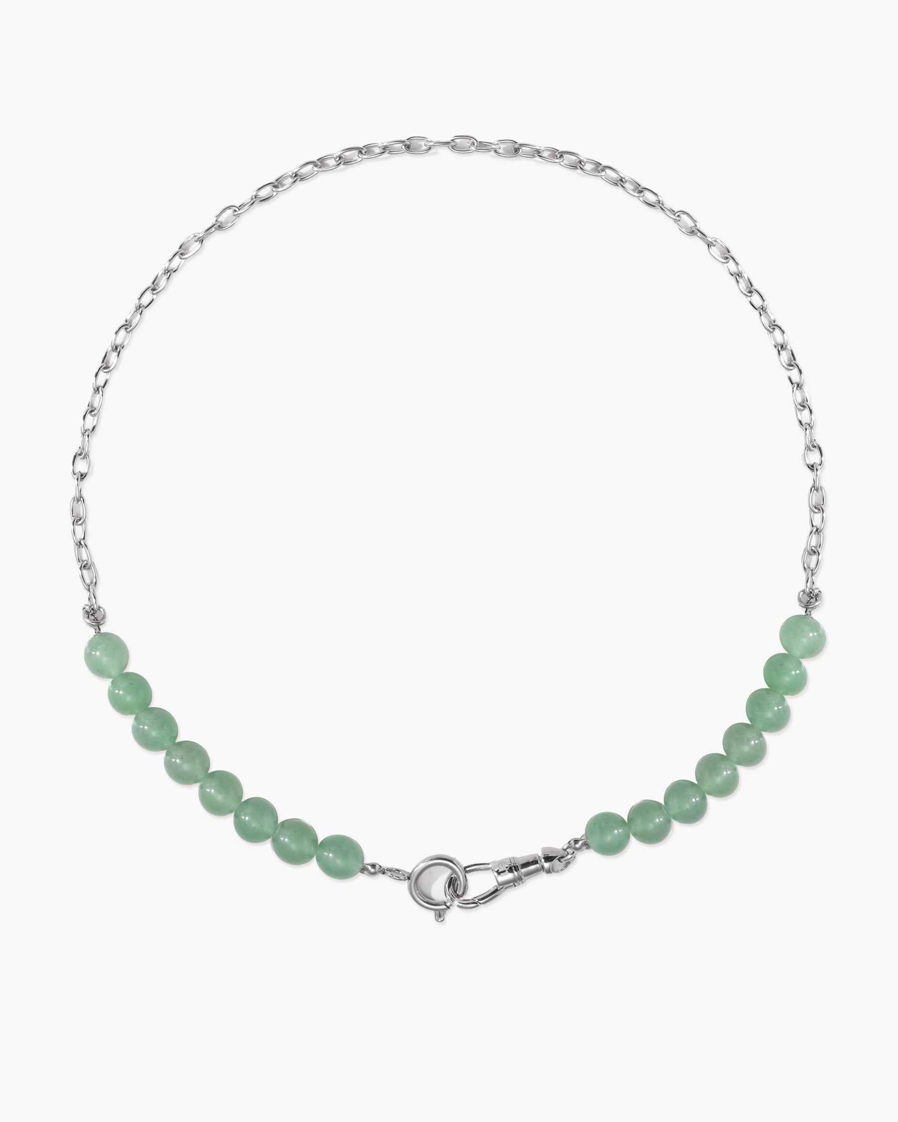 Clear Quartz Beaded Necklace with Charm Holder Clasp