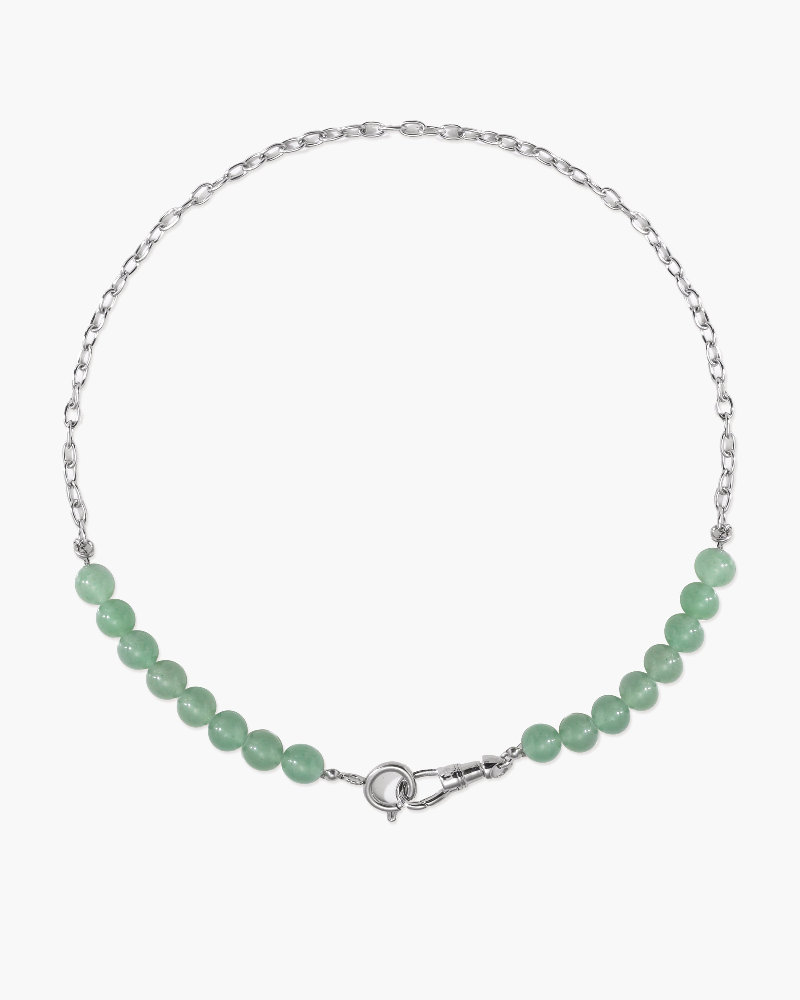 Clear Quartz Beaded Necklace with Charm Holder Clasp