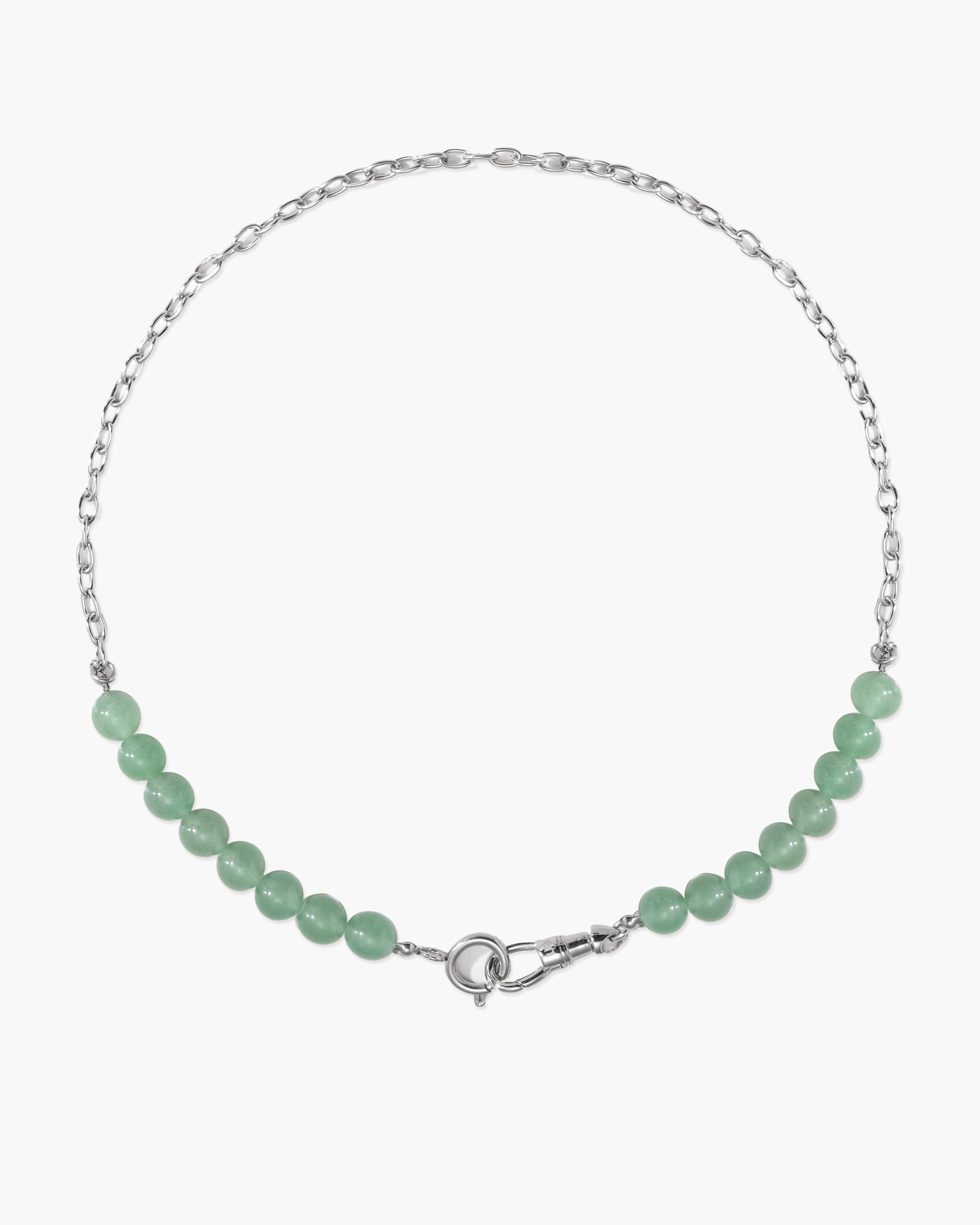 Clear Quartz Beaded Necklace with Charm Holder Clasp