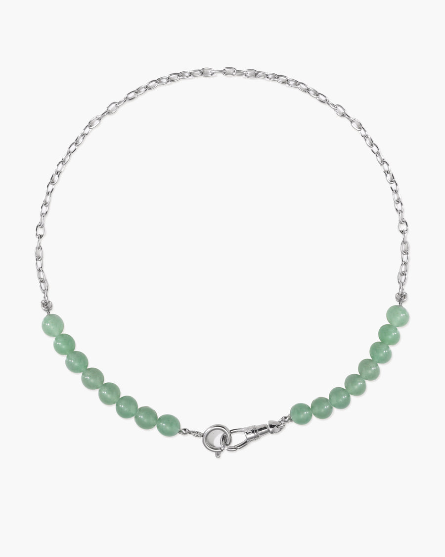 Clear Quartz Beaded Necklace with Charm Holder Clasp