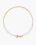 Clear Quartz Beaded Necklace with Charm Holder Clasp