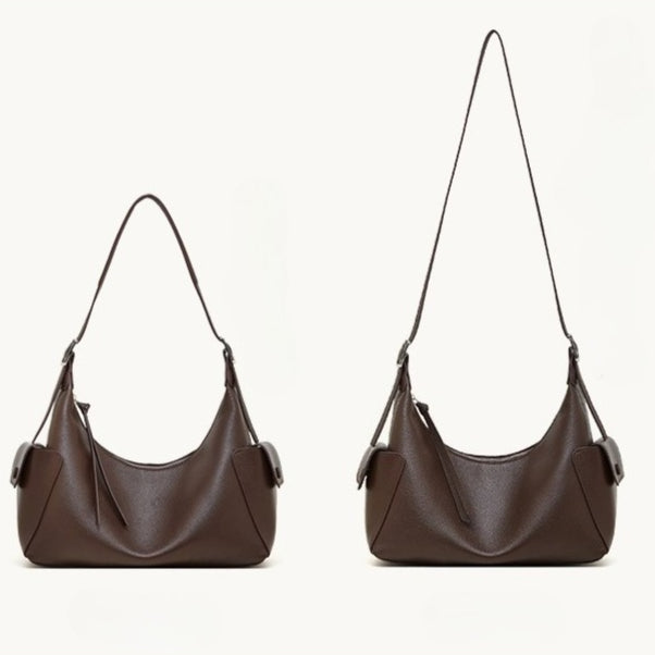 The Velvet Horizon Genuine Leather Tote Bag with Structured Silhouette