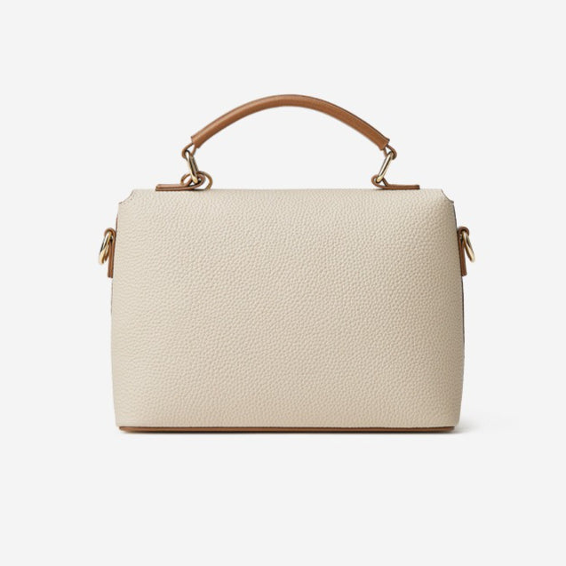 Women's Luxury Pebbled Leather Top-Handle Bag with Cloud Charm