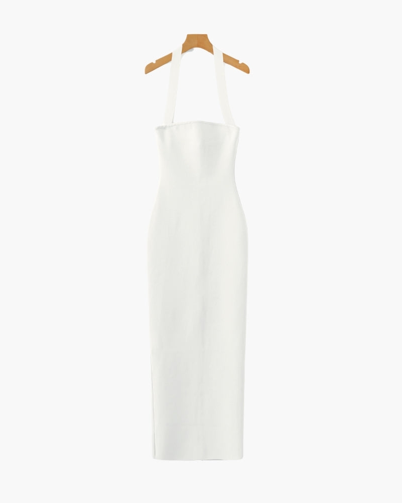 Halter Neck Slim Fit Maxi Dress