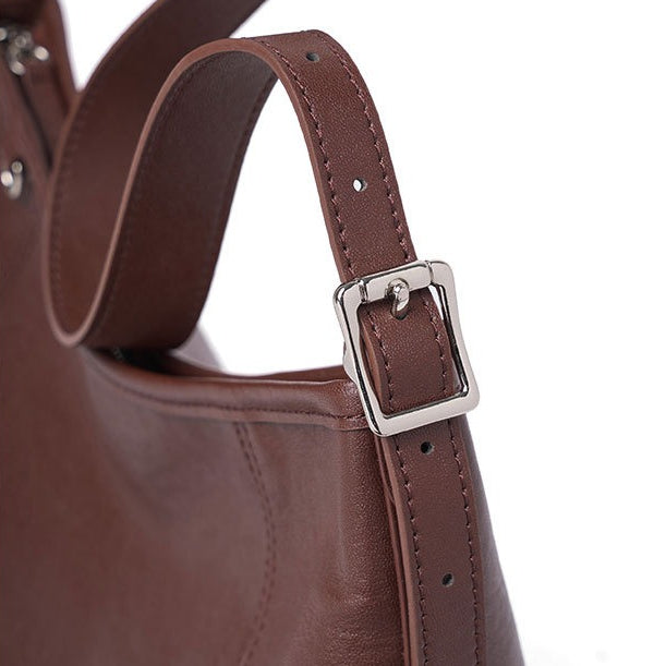 The Heritage Boston Genuine Leather Bag - Classic Top-Handle Bowling Tote
