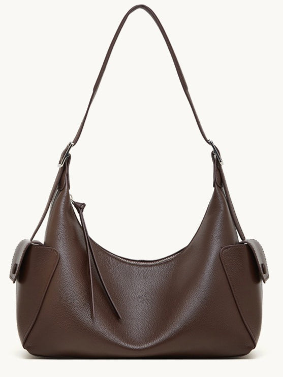 The Velvet Horizon Genuine Leather Tote Bag with Structured Silhouette