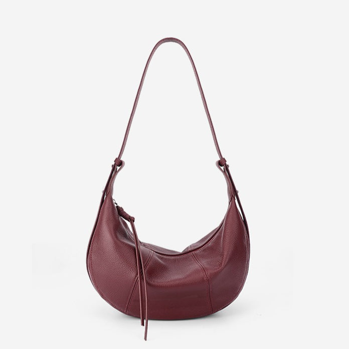 Sable Slouch Crescent Hobo Genuine Leather Bag