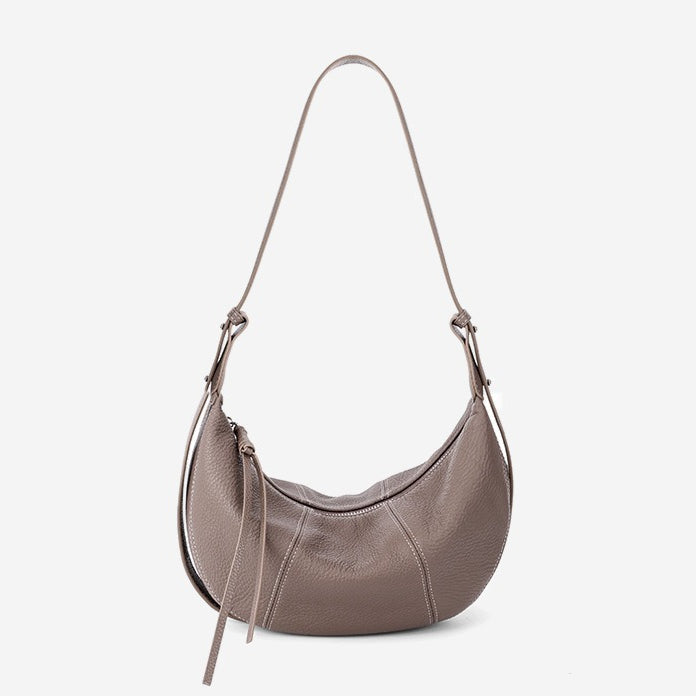 Sable Slouch Crescent Hobo Genuine Leather Bag