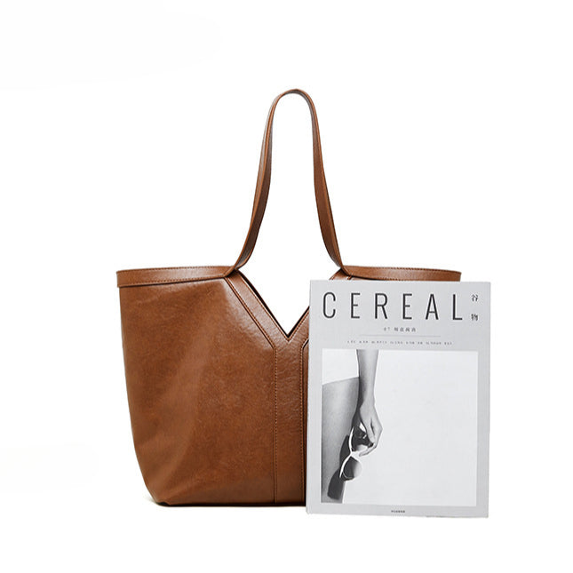 Korean Style Autumn Genuine Leather Tote Bag
