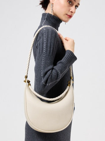 Artisanal Dual-Woven Hobo Shoulder Genuine Leather Bag