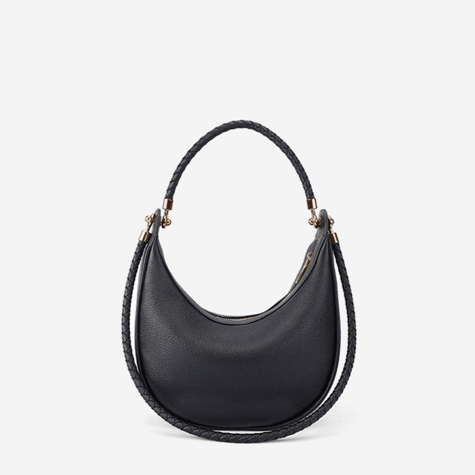 Artisanal Dual-Woven Hobo Shoulder Genuine Leather Bag