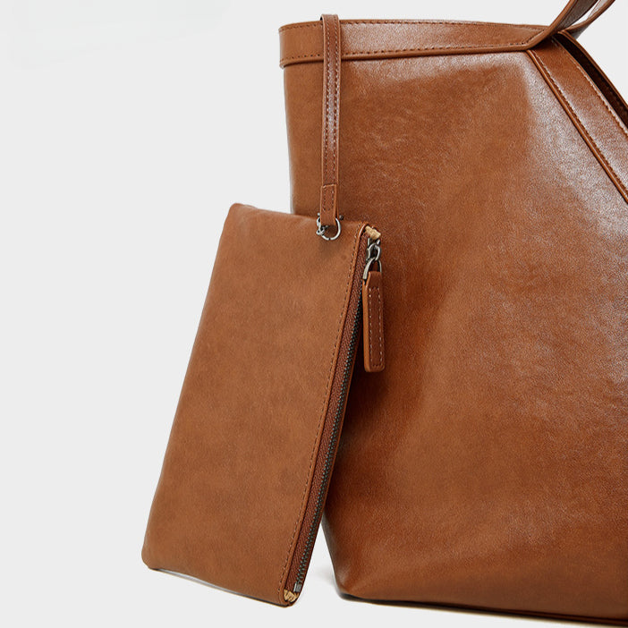 Korean Style Autumn Genuine Leather Tote Bag