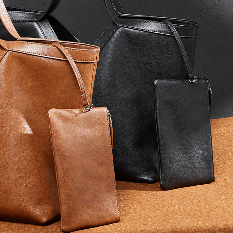 Korean Style Autumn Genuine Leather Tote Bag