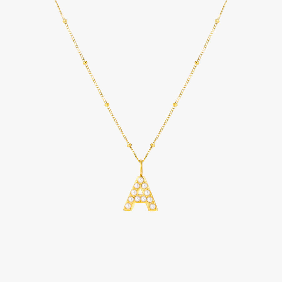 Pearl Initial Necklace