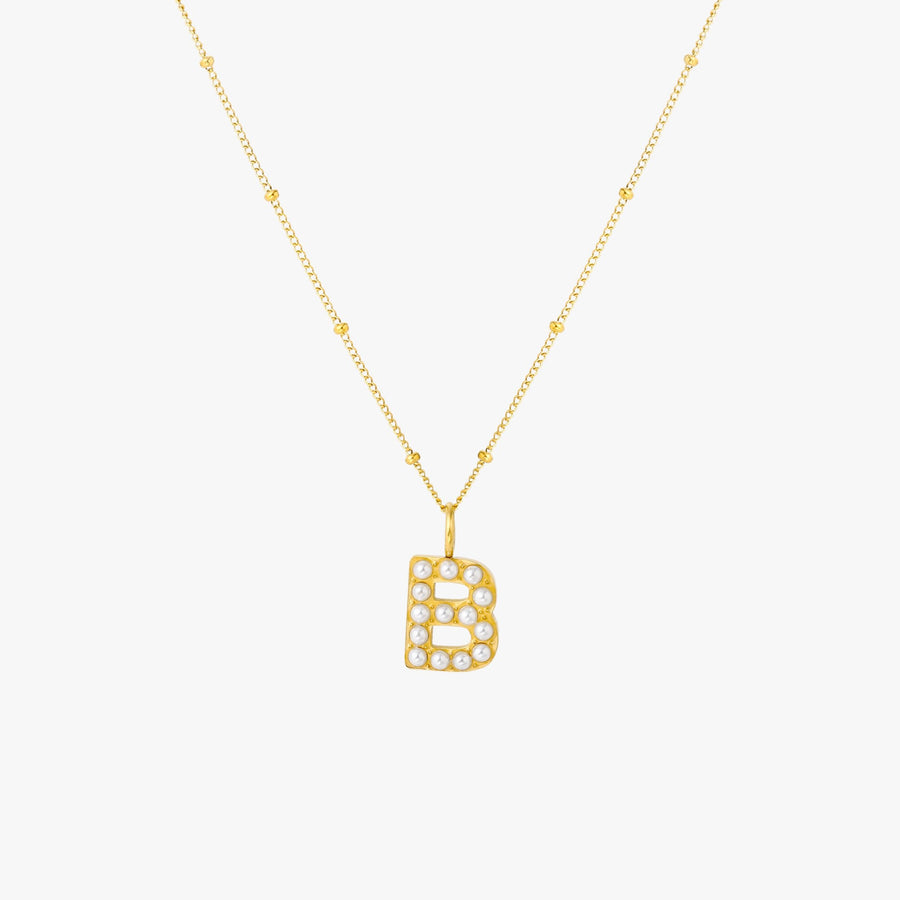 Pearl Initial Necklace